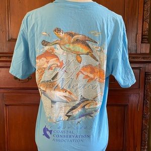 Blue guy Harvey fishing shirt